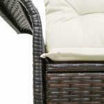 Garden Sofa with Cushion Brown 141 x 62 x 69cm Poly Rattan 42006703