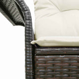 Garden Sofa with Cushion Brown 141 x 62 x 69cm Poly Rattan 42006703