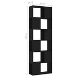 Book Cabinet Room Divider Black 60x24x186 cm Engineered Wood 809099