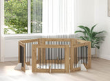 Dog Gate with Stands 6 pcs Artisan Oak 80 x 80 cm 892090