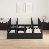 Storage Bed Frame Black Oak 200 x 200 cm Engineered Wood 3335358