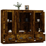 Highboards 3 pcs Smoked Oak Engineered Wood 3185300