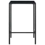 3 Piece Garden Bar Set with Cushions Poly Rattan Black 3095413