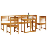 Garden Bistro Set 6 pcs Brown Solid acacia wood 3328697