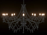 Adjustable Chandelier with Beads E14 Metal and Acrylic Black 42053791