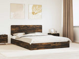 Storage Bed with Drawer Smoked Oak 160 x 200 cm Engineered Wood 3412669