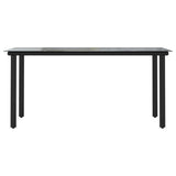 5 Piece Garden Dining Set Black PVC Rattan 3156572