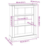 3-Tier Bookcase Mexican Pine Corona Range 80x29x100 cm 243745