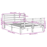 Bed Frame with Headboard without Mattress Wax Brown 140x200 cm 3306871