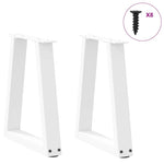 ZNTS Dining Table Legs V-Shape 2 pcs White 28x cm Steel 4012541