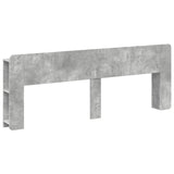 Headboard Cabinet with Storage Concrete Grey Engineered Wood 8001240
