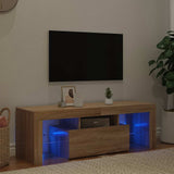 TV Cabinet with LED Lights Sonoma Oak 120x35x40 cm 804349