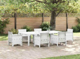 Garden Table White 200 x 100 x 73 cm Poly Rattan 871690