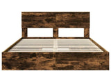 Storage Bed with Drawer Smoked Oak 120 x 200 cm Engineered Wood 3410816