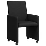 Dining Chairs with Wheel 2 pcs Black 57 x 66 x 94 cm Fabric 42017809