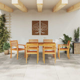 Garden Dining Set 7 pcs Brown Solid Acacia Wood 3375666