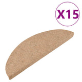 Stair Mats Self-adhesive 15 pcs 56x17x3 cm Beige 136388