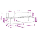 Studio Desk Sonoma 110 x 40 x 19.5 cm Engineered Wood 8006686