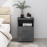 Bedside Cabinet HAMAR Dark Grey 40x35x62 cm Solid Wood Pine 340414
