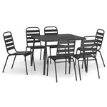 ZNTS 7 Piece Garden Dining Set Anthracite Steel 3187990