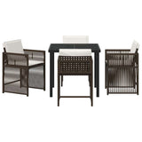 Garden Dining Set 5 pcs Brown Poly Rattan 3380781