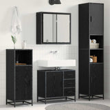 Bathroom Furniture Set 3 pcs Black Oak Engineered Wood 3402535