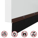 Screw-on Door Brush Seals 12 pcs Brown 100 cm Aluminium Alloy 42019448
