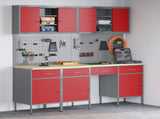 Work Cabinet with Drawer 10 pcs Red Engineered Wood and Steel 3321473