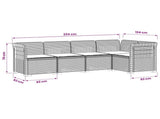 5-Seater Garden Sofa with Cushions Rattan Look PP Light Grey 3444047