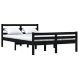 Bed Frame without Mattress Black Solid Wood 140x190 cm 814803