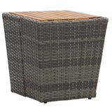 Tea Table Grey 41.5x41.5x43cm Poly Rattan and Solid Acacia Wood 46198