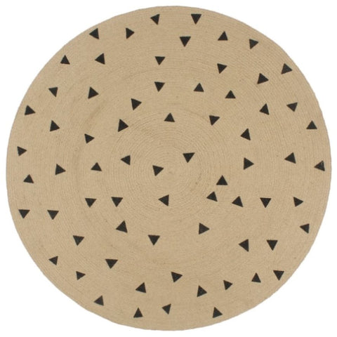 ZNTS Handmade Rug Jute with Triangle Print 90 cm 133689