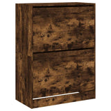 Shoe Cabinet with 2 Flip-Drawers Smoked Oak 80x42x108 cm 3214403