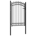 ZNTS Fence Gate with Spikes Steel 100x150 cm Black 146380