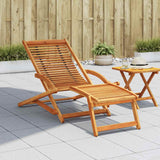 41806 Deck Chair with Footrest Solid Acacia Wood