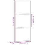 Sliding Door White 90x205 cm Tempered Glass and Aluminium 155205