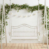 Swing Bench Steel 115 x 61 x 63 cm Antique White 42038692