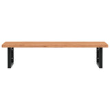 Basin Shelf Wall Mounted Steel and Solid Wood Beech 3302441