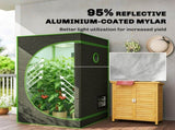 Grow Tent 120 x 120 x 200 cm, Reflective Mylar Hydroponic Growing Tent with 600D Oxford Fabric, T3398P551645