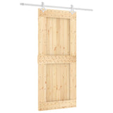 Sliding Door with Hardware Set 90x210 cm Solid Wood Pine 3203188