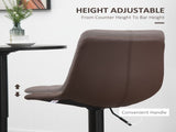 Adjustable Bar Stools Set of 2, Swivel PU Leather Upholstered Barstools with Tufted Seat and Back, T3398P329827