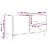 Record Cabinet Black oak 84.5 x 38 x 48 cm Engineered Wood 862866
