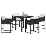 Garden Dining Set 5 pcs Black Poly Rattan 3380713