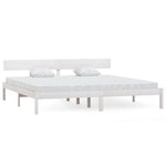 Bed Frame without Mattress White Solid Wood 200x200 cm 810168