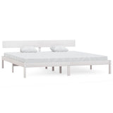 Bed Frame without Mattress White Solid Wood 200x200 cm 810168