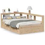 ZNTS Bookcase Bed without Mattress 135x190cm Solid Wood Pine 3324475