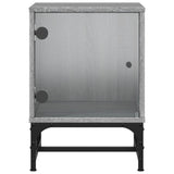 Bedside Cabinets with Glass Doors 2 pcs Grey Sonoma 35x37x50 cm 836529