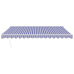 Retractable Awning Blue and White 4.5x3 m Fabric and Aluminium 3154424