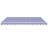 Retractable Awning Blue and White 4.5x3 m Fabric and Aluminium 3154424
