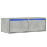 TV Cabinet with LED Lights Concrete Grey 75x35.5x25 cm 860232
